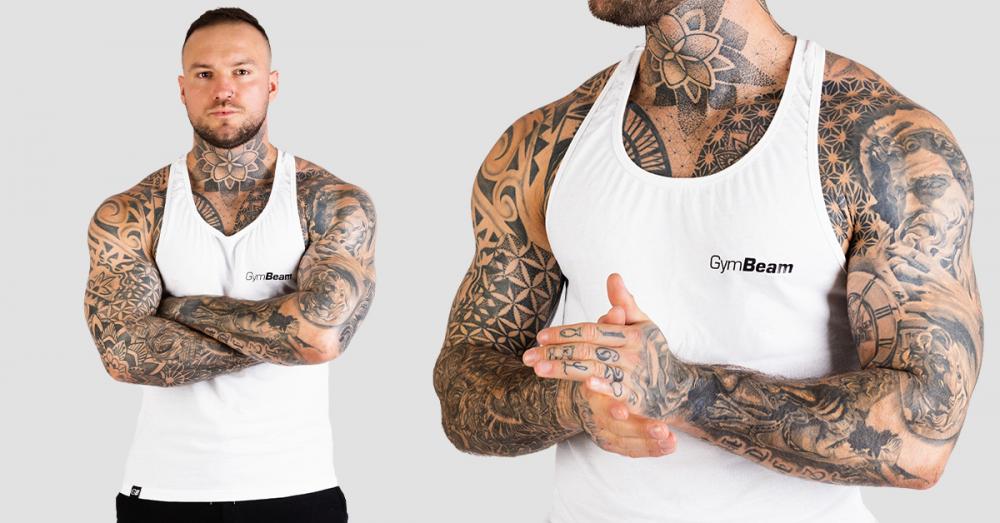 Canotta da Uomo Stringer White - GymBeam