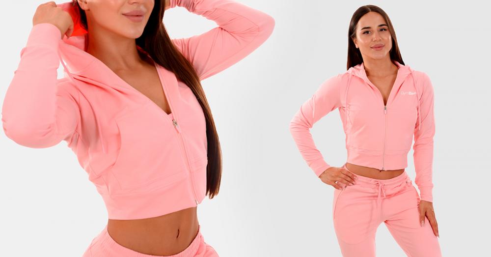 Felpa con Cappuccio e Zip TRN da Donna Pink - GymBeam