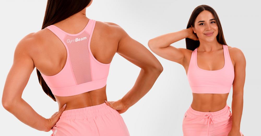 Mesh Panel Sports Bra pink - GymBeam